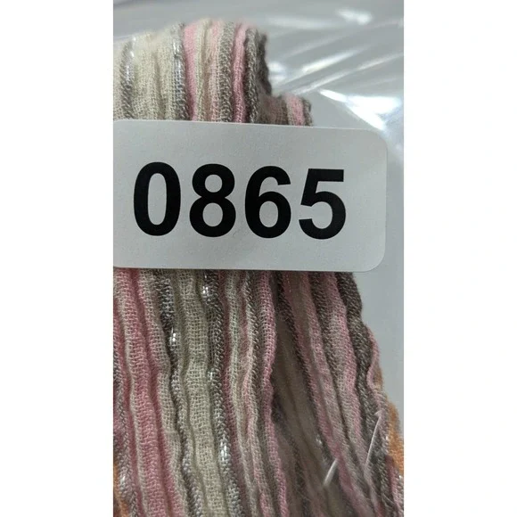 Lucky Brand Womens Top Large Pink Orange Metallic Striped Cotton Shirt‎ Popover - Picture 9 of 9